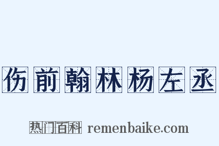 伤前翰林杨左丞是什么意思的图片